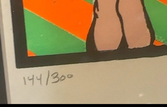 Handwritten 144/300 edition mark on the original poster