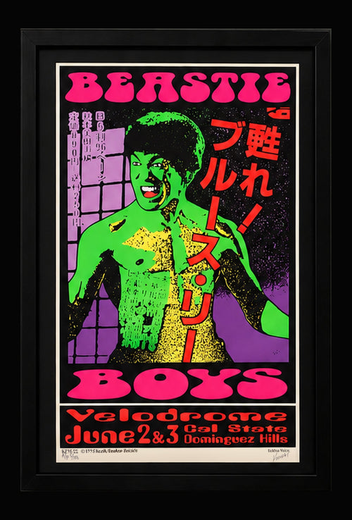 Full framed Beastie Boys poster with original A/p marking and Frank Kozik signature visible on lower margin