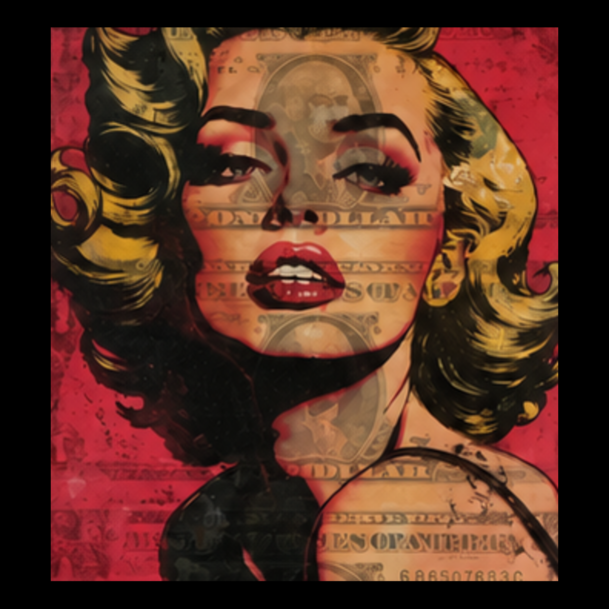 Marilyn Monroe portrait detail from Beauty Can’t Count by Waeger Invernum