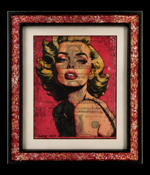 Beauty Can’t Count Marilyn Monroe original by Waeger Invernum in its complete custom frame