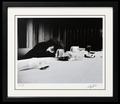 Bob Dylan in Birmingham, England, 1966 by Barry Feinstein in black gallery frame and white mat, shown without reflections