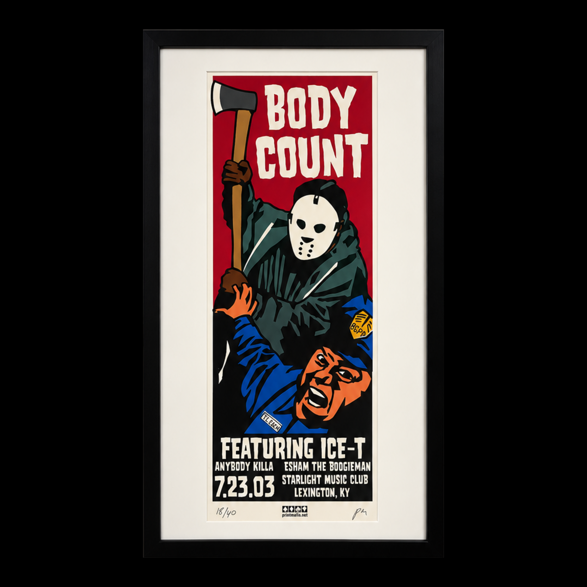 Body Count featuring Ice-T by Print Mafia, full framed poster centered on black