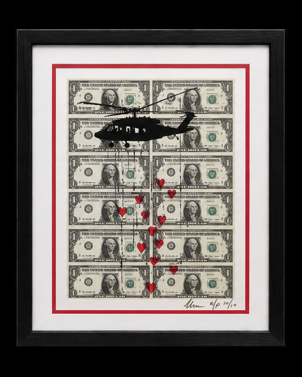 Drop Love framed print with original Chris Boyle signature and A/P 10/10 marking visible