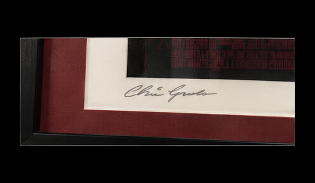 Chris Garofalo signature detail on The Crimson Ghost silkscreen