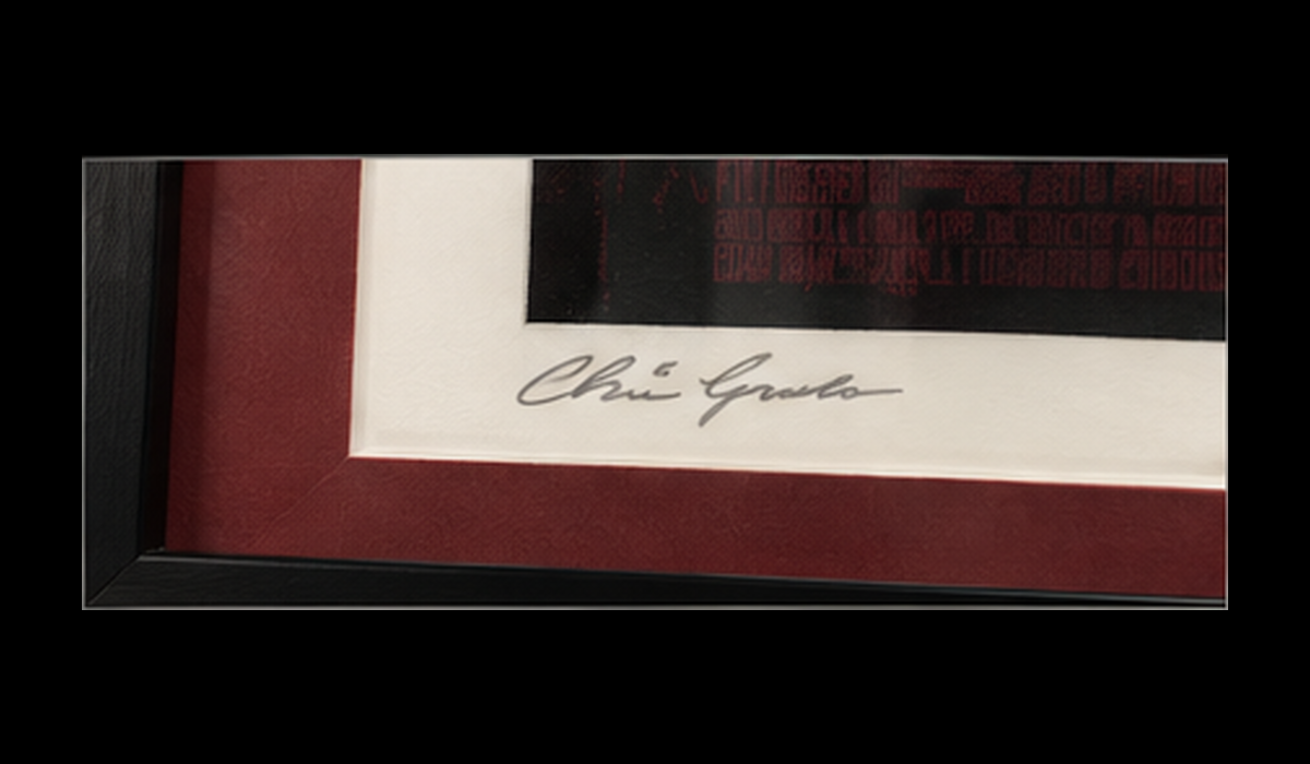 Chris Garofalo signature detail on The Crimson Ghost silkscreen