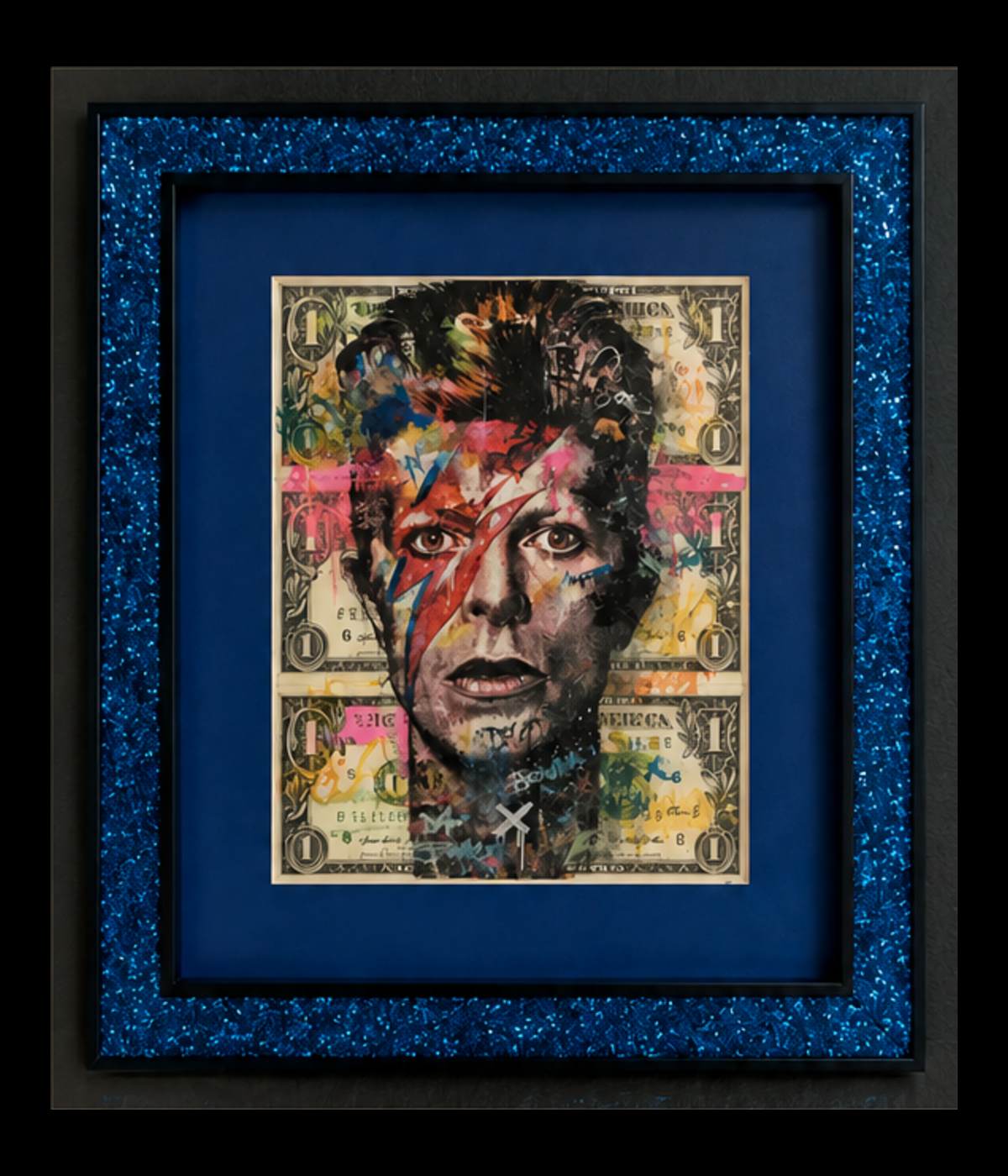 David Bowie on Dollars by Chris Boyle in its complete custom blue frame
