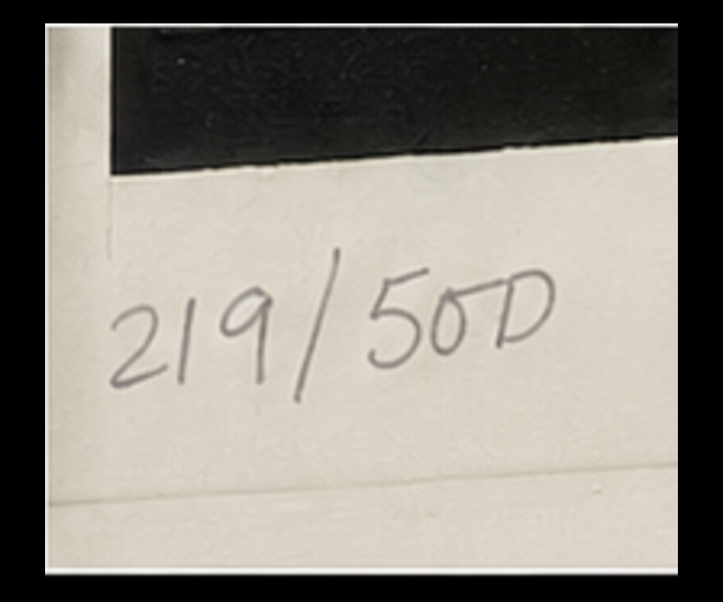 Original handwritten edition 219 of 500 detail