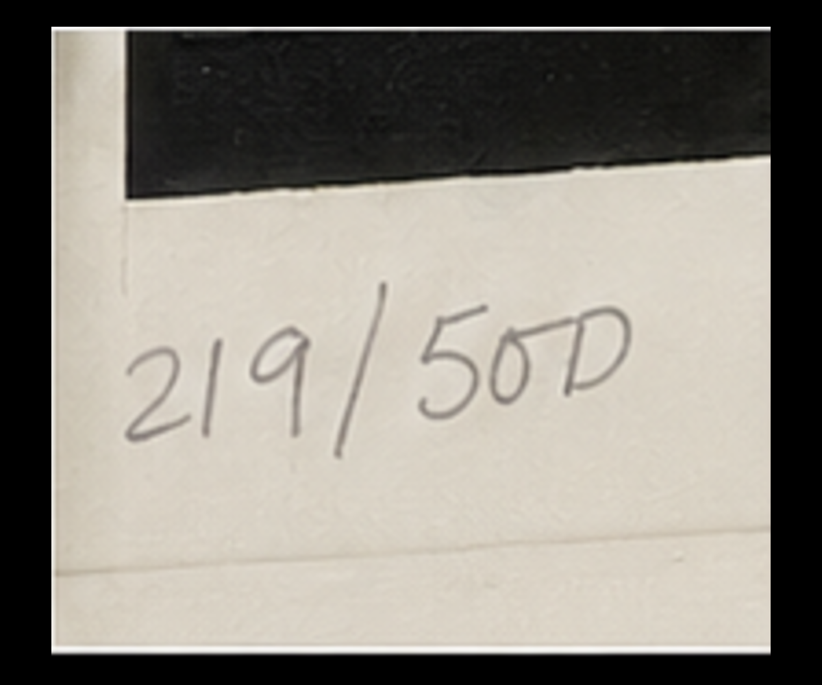Original handwritten edition 219 of 500 detail
