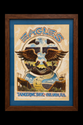 The Eagles Tangerine Bowl 1977 original artwork by John Beardsley in its complete brown frame