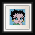 Boop by European Bob hand made original stencil artwork in black gallery frame with even white mat and narrow black inner mat