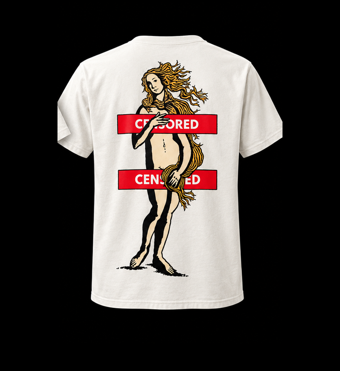 European Bob white artist exclusive T-shirt back, standardized product photography