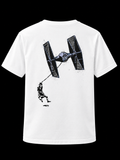Back view of Clouded This Boy’s Future Is by European Bob white signature T-shirt
