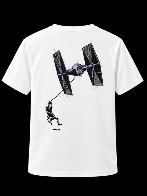 Back view of Clouded This Boy’s Future Is by European Bob white signature T-shirt