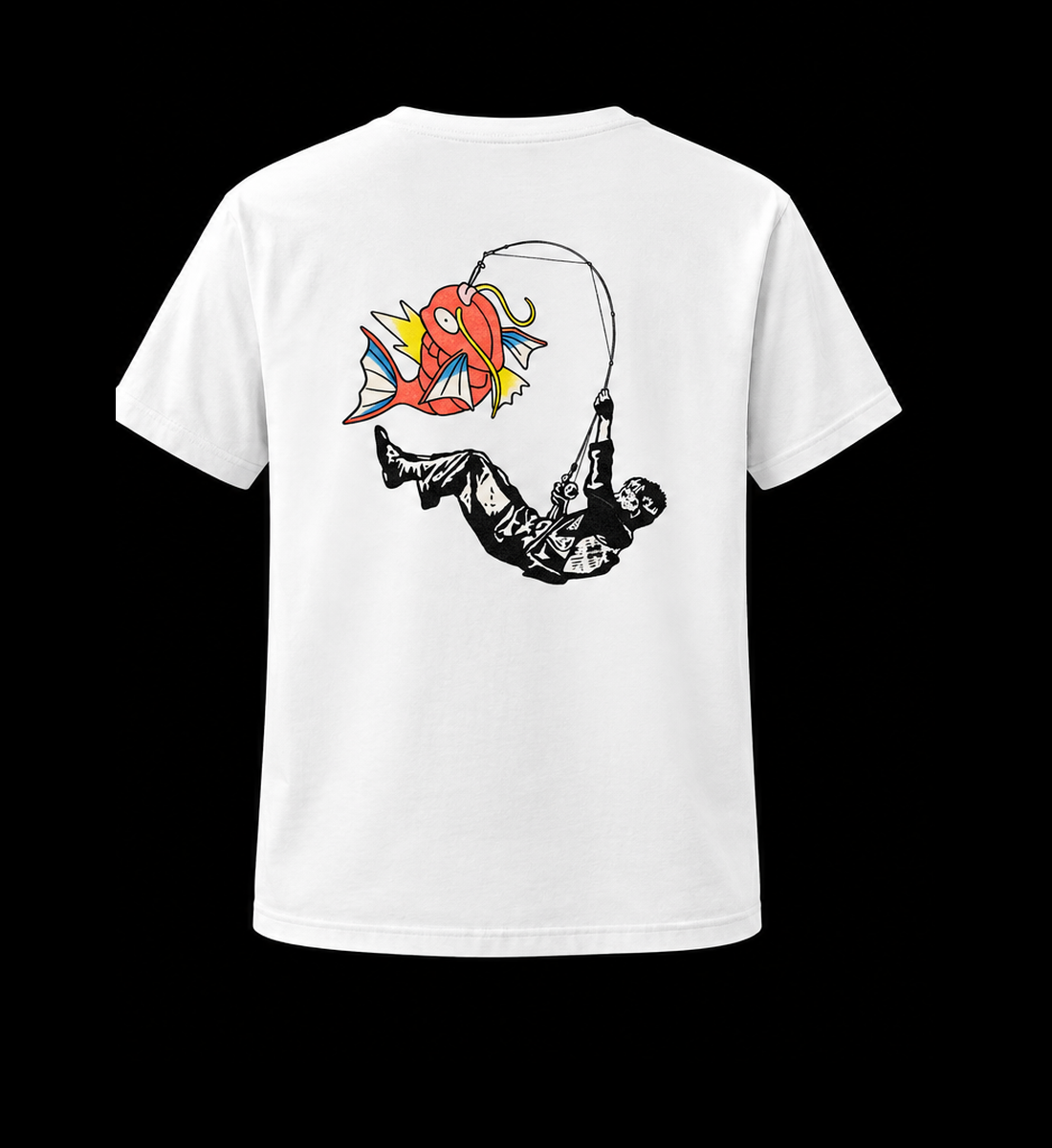 European Bob white artist exclusive T-shirt back, standardized product photography