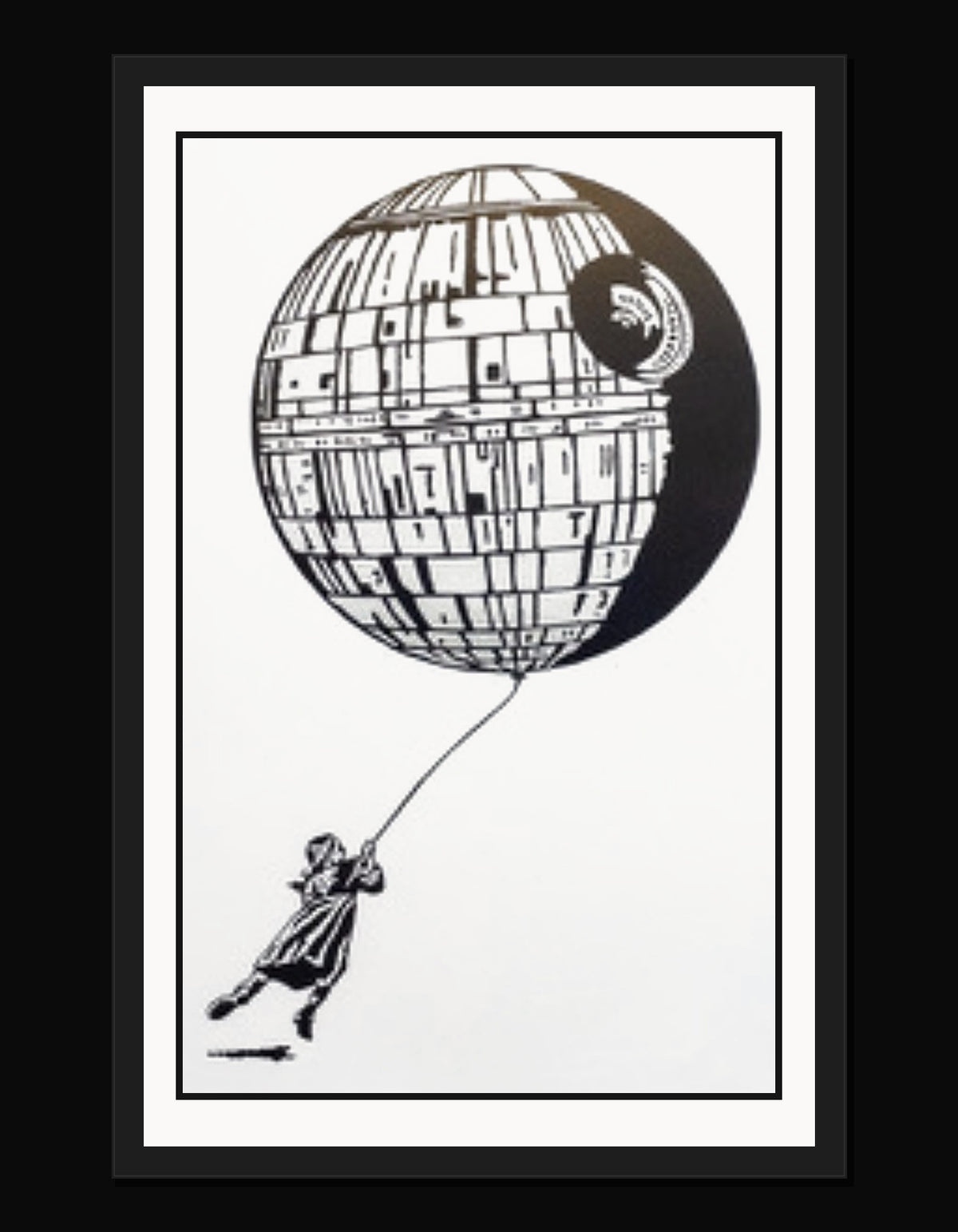 That's No Moon original European Bob print in a black gallery frame with white mat and thin black inner mat