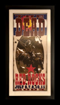 Actual framed The Dead Red Rocks 2003 poster, straightened on black with glare reduced