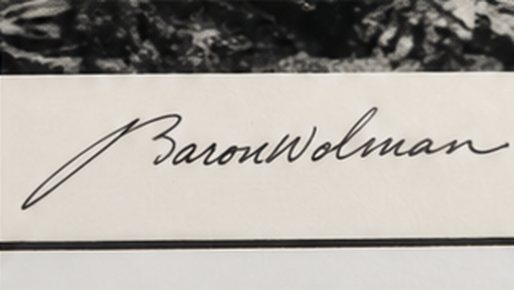 Close-up of Baron Wolman's signature