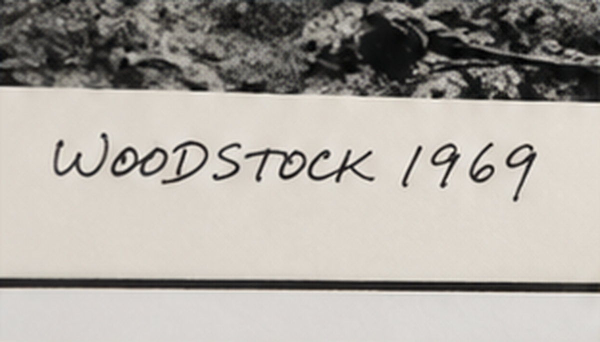 Close-up of Baron Wolman's handwritten Woodstock 1969 notation