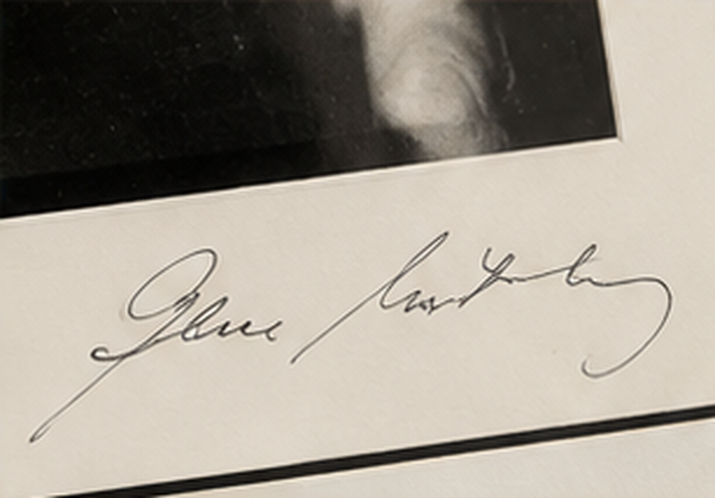 Close-up of Gene Anthony's signature