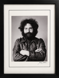 Full framed Jerry Garcia portrait by Baron Wolman, cropped to the black frame