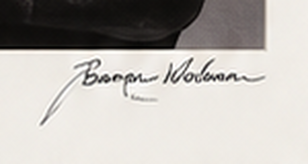 Close-up of Baron Wolman's signature on the Jerry Garcia photograph