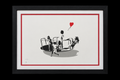 Love Makes the World Go Round by Emo Raphiel Astoria, complete framed print centered against black