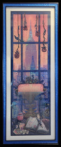 Framed The National and Patti Smith Madison Square Garden poster on black with glass reflection reduced