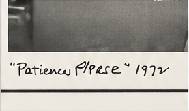 Original Patience Please 1972 handwritten title and date detail