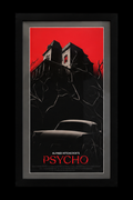 Psycho print by Melvin Mago centered in its complete black frame