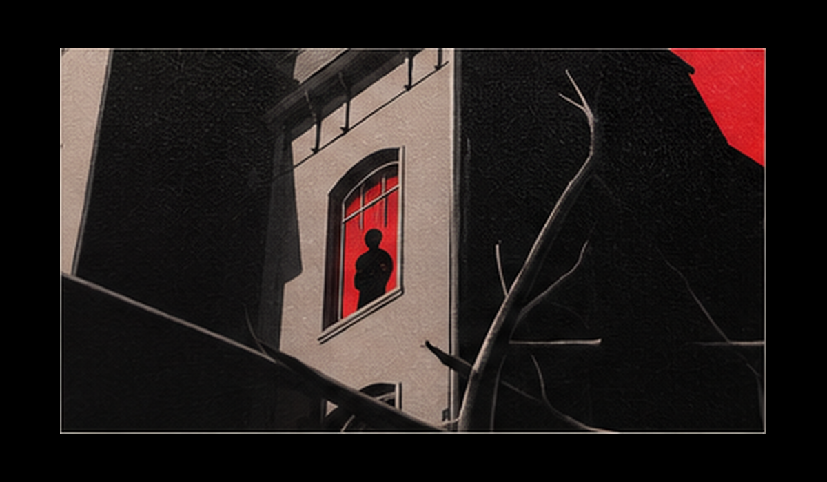 Bates house artwork detail from Psycho by Melvin Mago