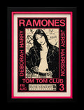Ramones Irvine Meadows Amphitheatre 1990 Frank Kozik concert poster in black and pink frame, centered on black