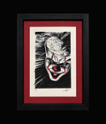 IT / Pennywise watercolor by Rhys Cooper, complete black frame and signed 1 of 1 artwork