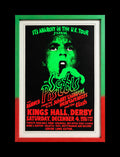 Sex Pistols Anarchy in the U.K. tour poster framed in green and red, centered against black