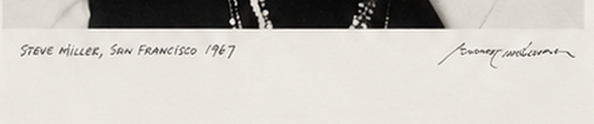 Close-up of Baron Wolman's Steve Miller San Francisco 1967 notation and signature