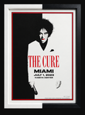 The Cure Miami 2023 framed numbered concert poster, centered on black