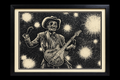 World Ender by Luke Martin for Lord Huron, full landscape frame centered on black